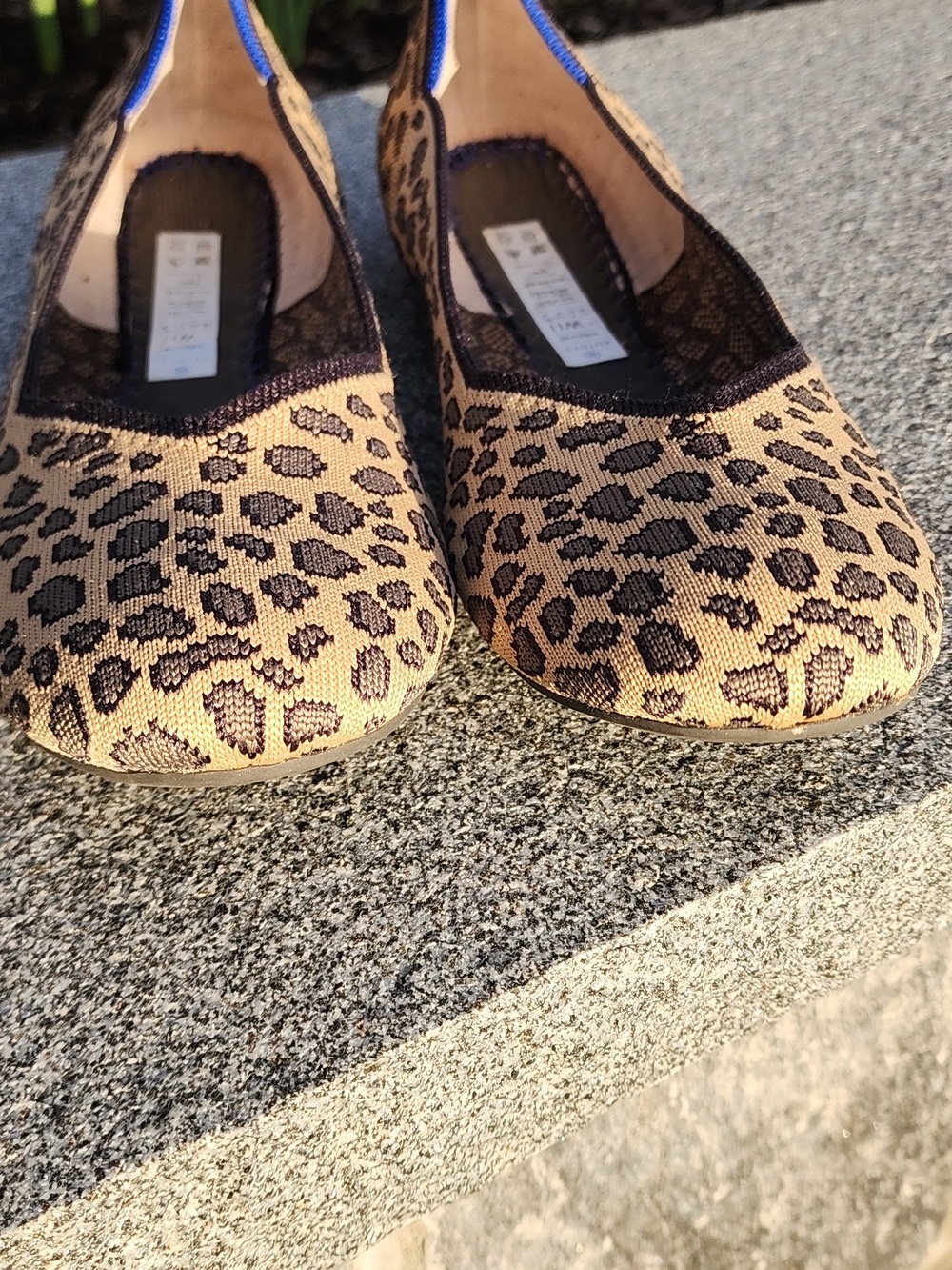 Rothys Leopard Knit Ballet Flats with Blue Trim 11 - Picture 12 of 12